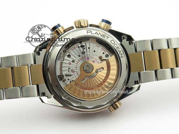 1224 FlexibleFit Seamaster Professional Chrono SS RG Blue Ceramic Blue Dial On SS RG Bracelet A 8211